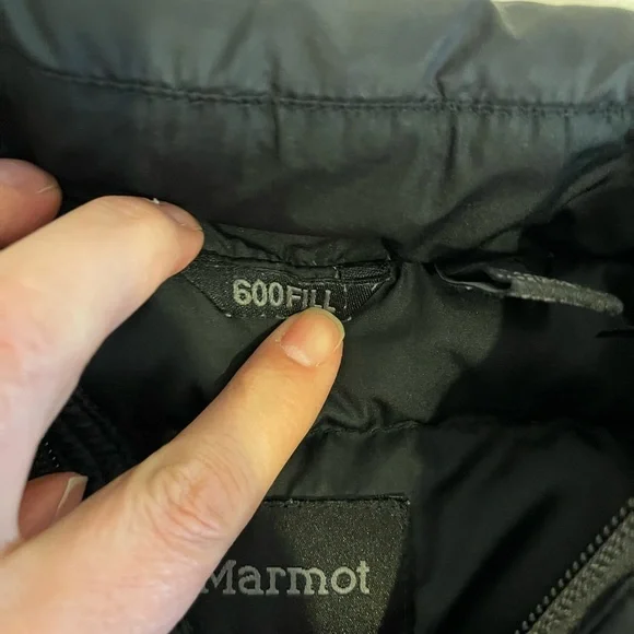 Marmot Black Puffer Jacket 600 fill